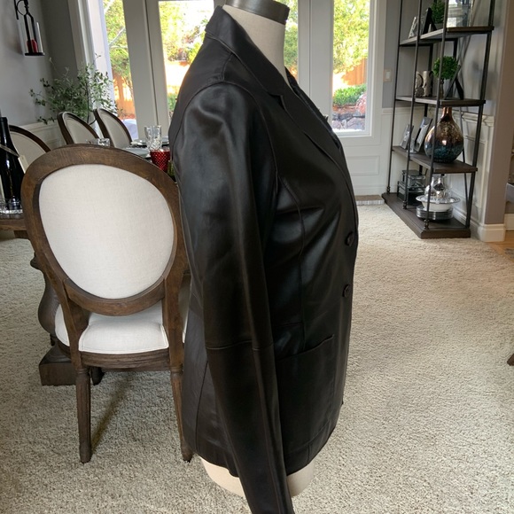 Halogen brown leather blazer - Picture 2 of 4